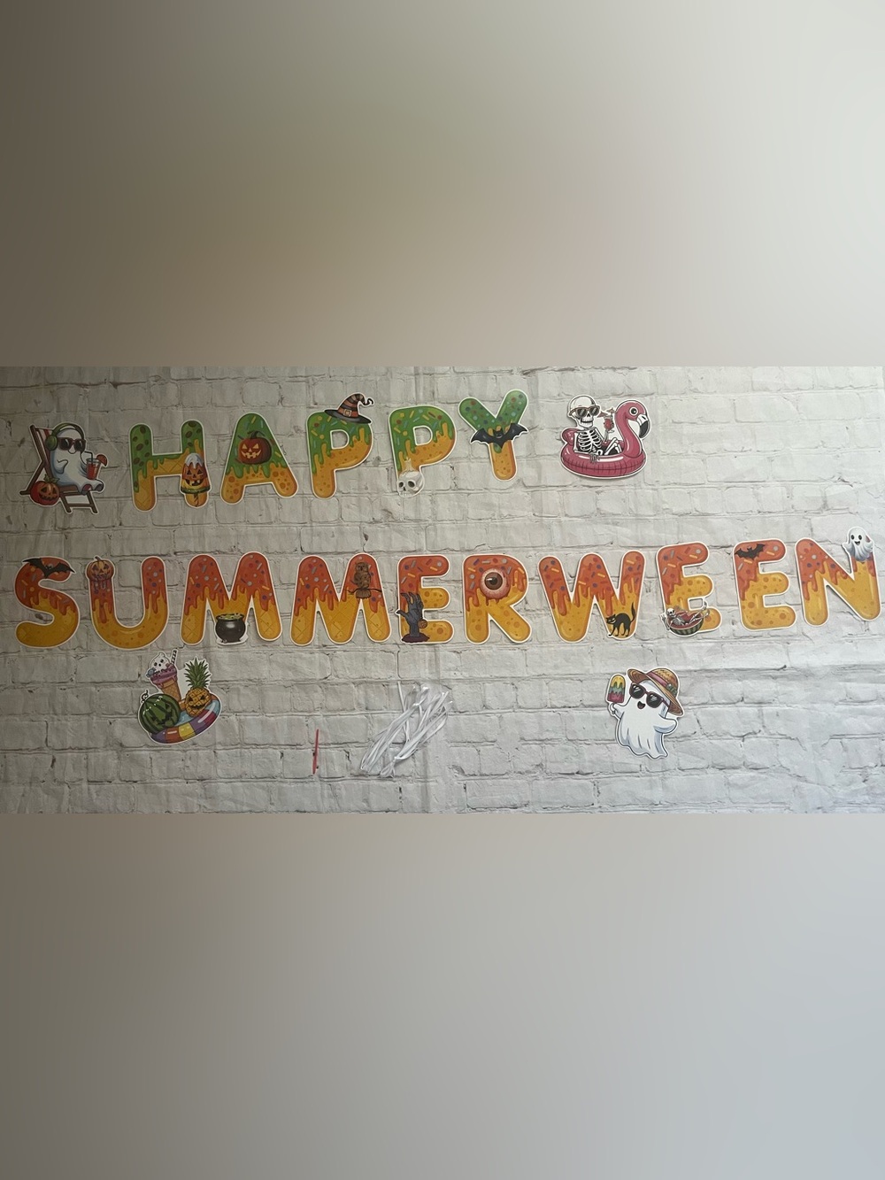 Happy Summerween Halloween Banner Party Decoration Ghost Pool Party Decor New
